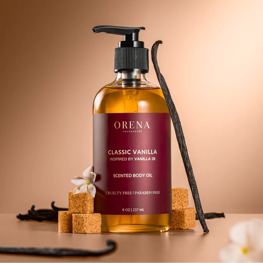 Orena Vanilla 28 INSPIRED Body Oil - Amber and Burgundy